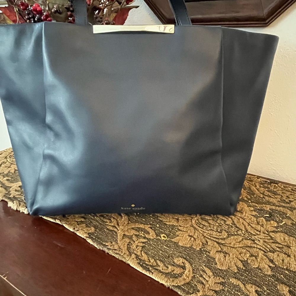Kate Spade  large  Midnight Blue Leather Shoppers Tote